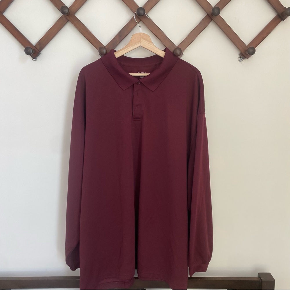 Haggar Men's Deep Burgundy Polo Shirt size 4XL